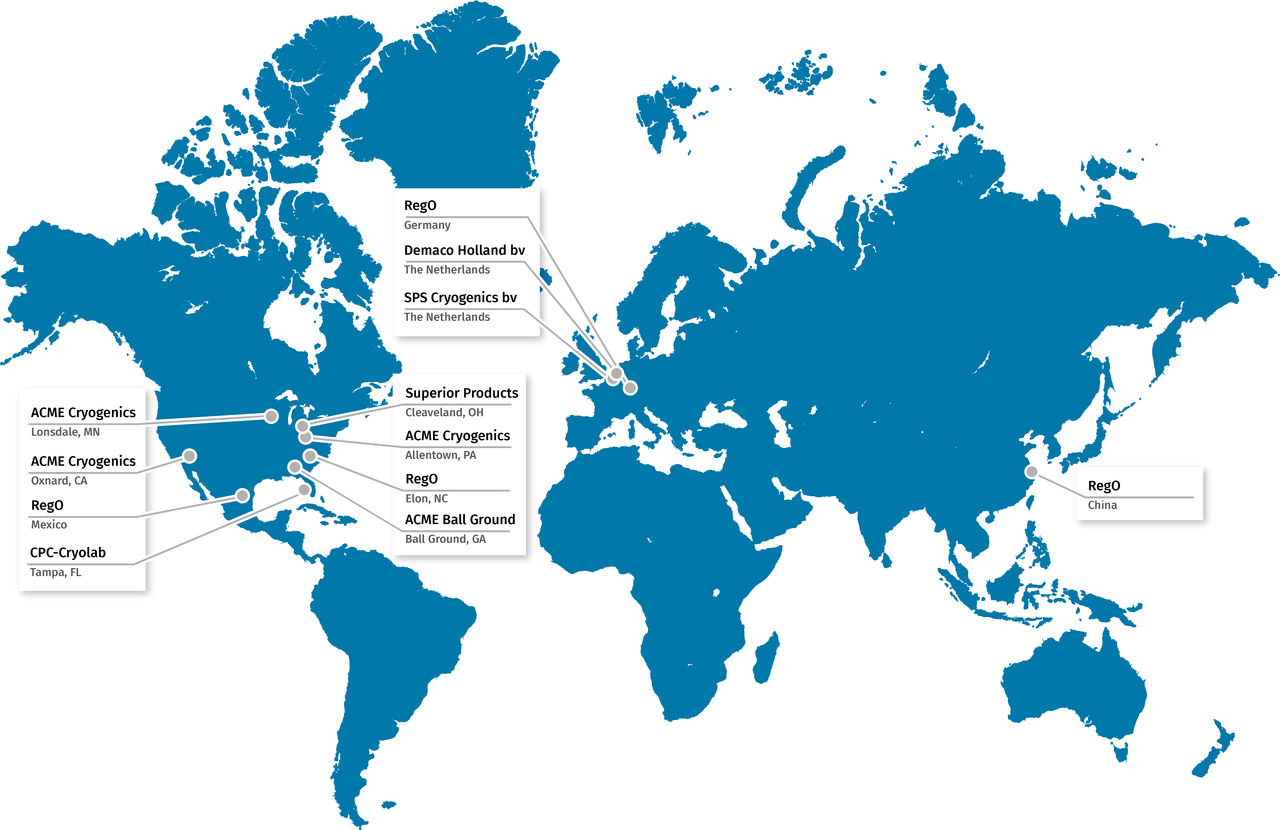 Map of the world Blue - CES Locations (1)